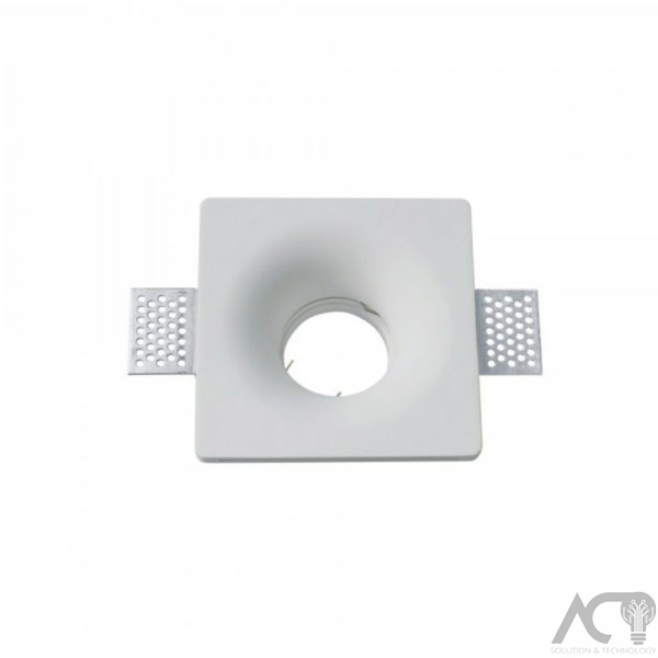 Portafaretto da Incasso Quadrato V-TAC Corpo in Gesso Bianco con vetro satinato