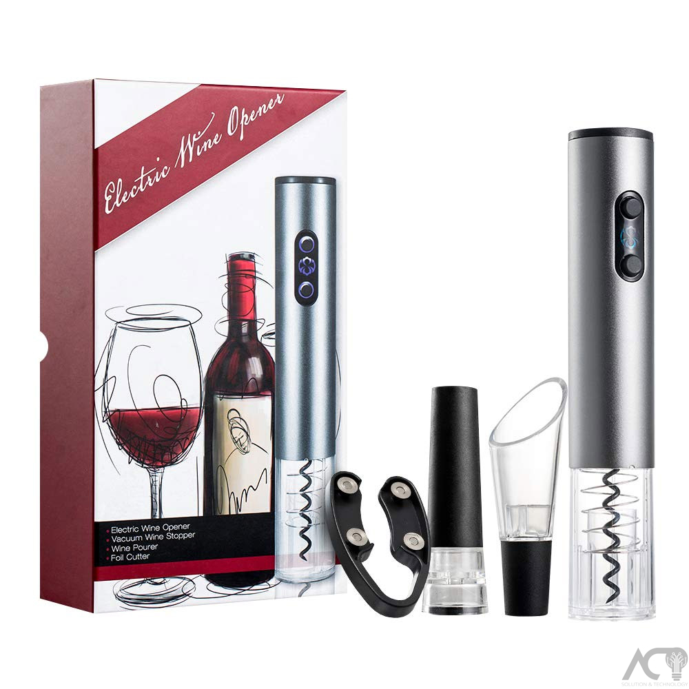 automatico EZBASICS contiene tagliacapsule e tappo a vuoto per vino e aeratore versatore con cavo di ricarica USB Kit di apribottiglie elettrico per bottiglie di vino per amanti del 