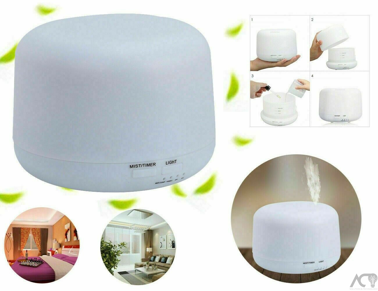 Profumatore a Vapore con Cromoterapia e Telecomando - immagine 3