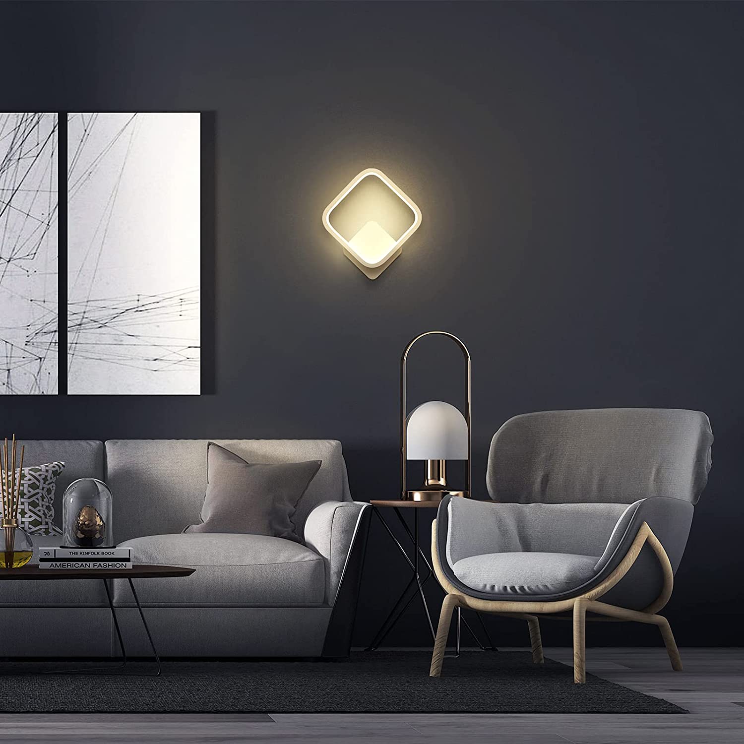 Universo: Applique da parete a LED 12W Design Moderno a forma di Rombi IP 20 - immagine 2