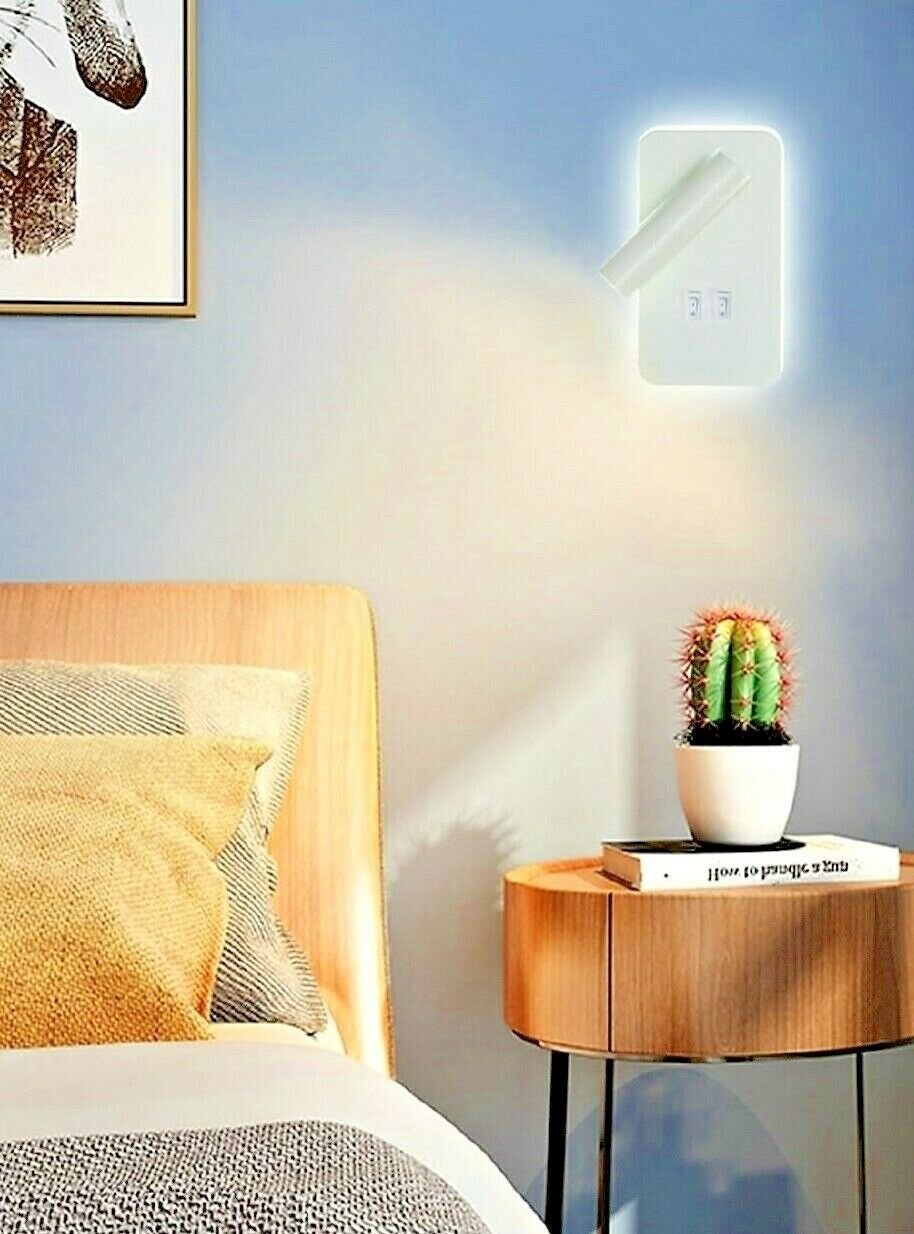 Universo: Applique LED 6W Moderno per interno da parete, muro, camera da  letto, con doppio interruttore - luce naturale - AC Solution & Technology