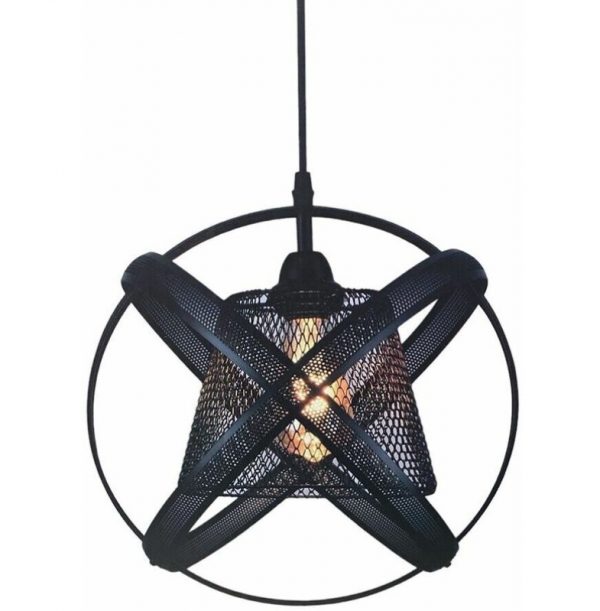 Lampadario a sospensione dal design moderno industriale in ferro intrecciato - immagine 2