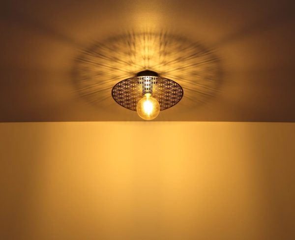 Plafoniera a Soffitto Lampadario Applique E27 Design Illuminazione Nero - immagine 4