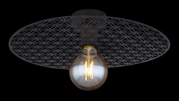 Plafoniera a Soffitto Lampadario Applique E27 Design Illuminazione Nero - immagine 7