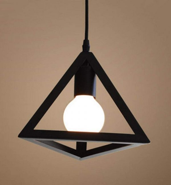 Lampadario a sospensione moderna, lampada a sospensione stile geometrico, lampada in metallo in forma triangolo - immagine 8