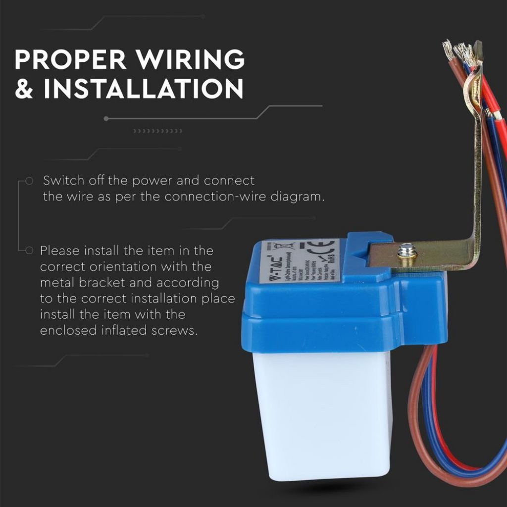 V-TAC Sensore Crepuscolare 360° IP44 - immagine 4