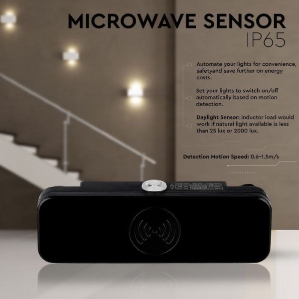 V-TAC Sensore di Movimento a Microonde 180° (Max 200W) IP65 - immagine 4