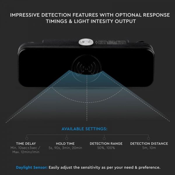 V-TAC Sensore di Movimento a Microonde 180° (Max 200W) IP65 - immagine 6
