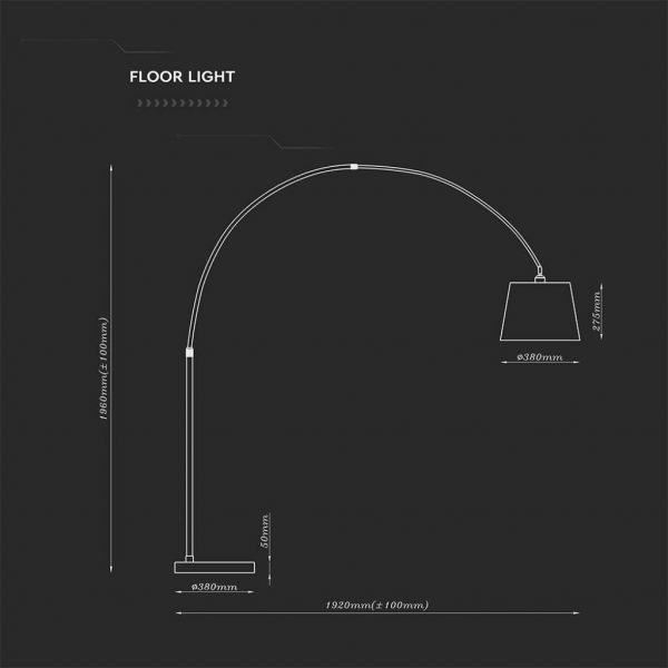 V-TAC Piantana LED Ricurva con Portalampada - immagine 5