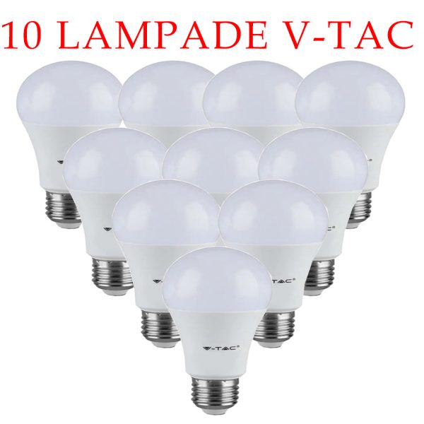 V-TAC Lampadina LED E27 8,5W A60 pacco da 10