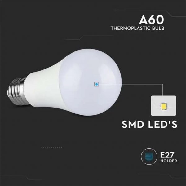 V-TAC Lampadina LED E27 8,5W A60 pacco da 10 - immagine 5