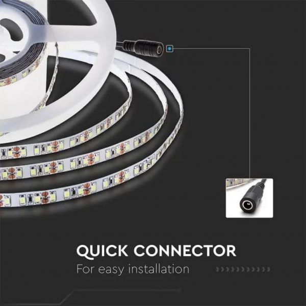 V-TAC Strip LED SMD2835 12W/m 5m 168 LED/m 140LM/W 24V IP20 10mm - immagine 5