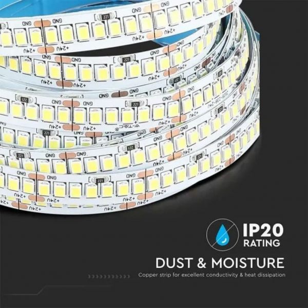 V-TAC Strip LED 18W/mt 24V IP20 10mm 5mt - immagine 6