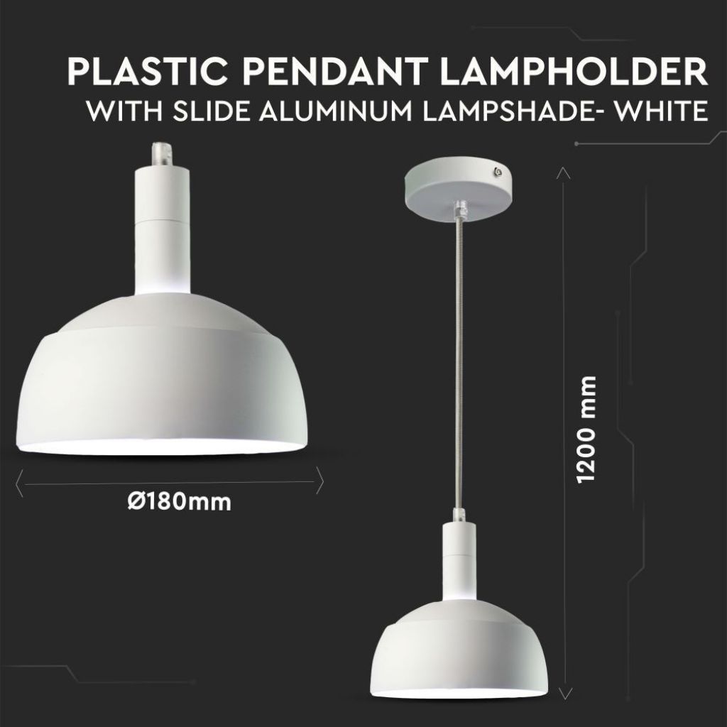 V-TAC Lampadario LED con Paralume in Alluminio e Portalampada E14 (Max 60W) - immagine 2