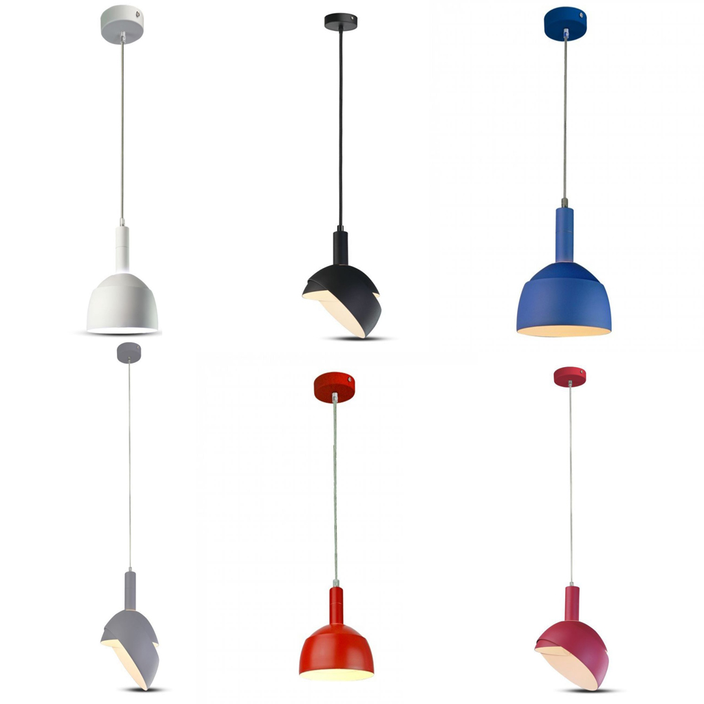 V-TAC Lampadario LED con Paralume in Alluminio e Portalampada E14 (Max 60W)