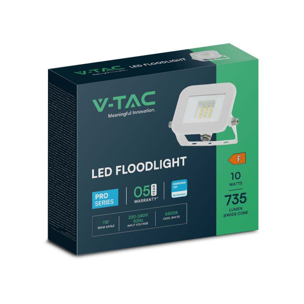 V-TAC Faro LED Chip Samsung 10W Colore Bianco IP65