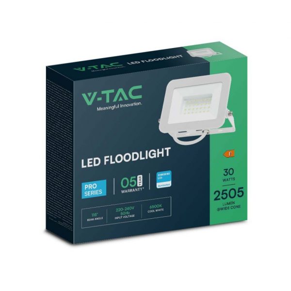 V-TAC Faro LED Chip Samsung 30W Colore Bianco IP65