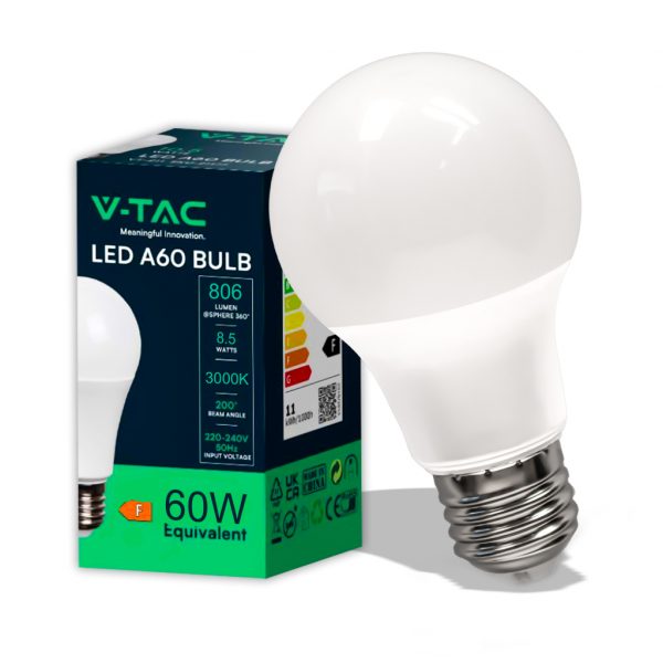 V-TAC Lampadina LED E27 8,5W A60 - immagine 8