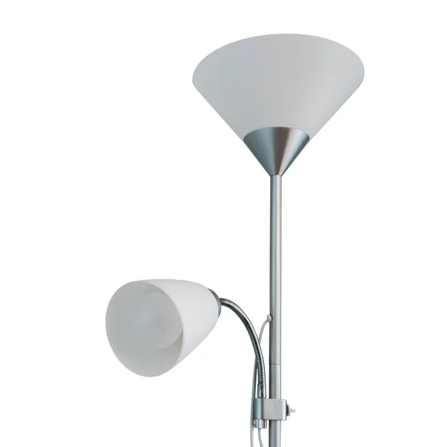 Piantana da terra 2 luci E27 braccio flessibile lettura divano 230V