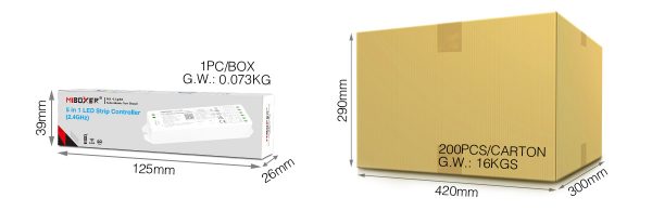 Controller per strisce LED 5 in 1 RGB+CCT 15A (2,4 GHz) - immagine 6