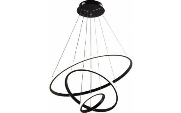 Lampadario LED 78W Nero con Telecomando
