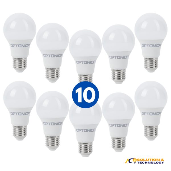 Optonica Lampadina LED E27 9W Confezione da 10 Pezzi