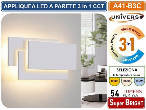 APPLIQUE LED RETTANGOLARE 12W - immagine 2