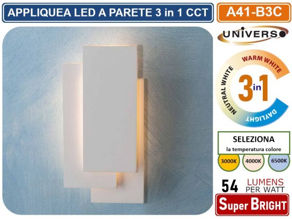 APPLIQUE LED RETTANGOLARE 12W