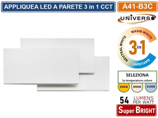 APPLIQUE LED RETTANGOLARE 12W - immagine 4