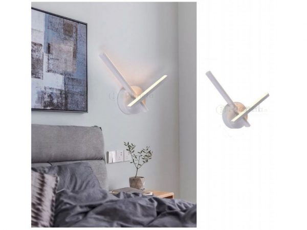 Applique da parete luce led 6w incrociato bianco - immagine 2