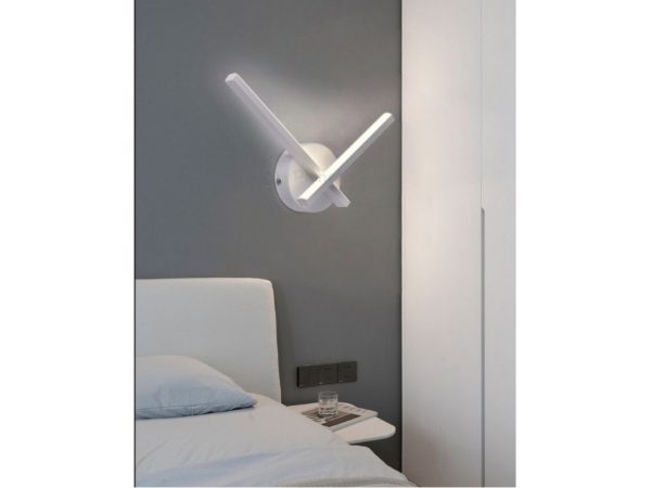 Applique da parete luce led 6w incrociato bianco - immagine 4