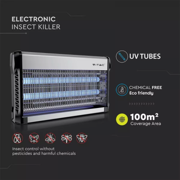 Zanzariera Elettrica con Tubi T8 UV 2 x 15W - immagine 4
