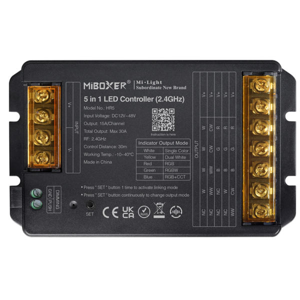 Controller LED 5 in 1 (2,4 GHz) Uscita massima 30 A