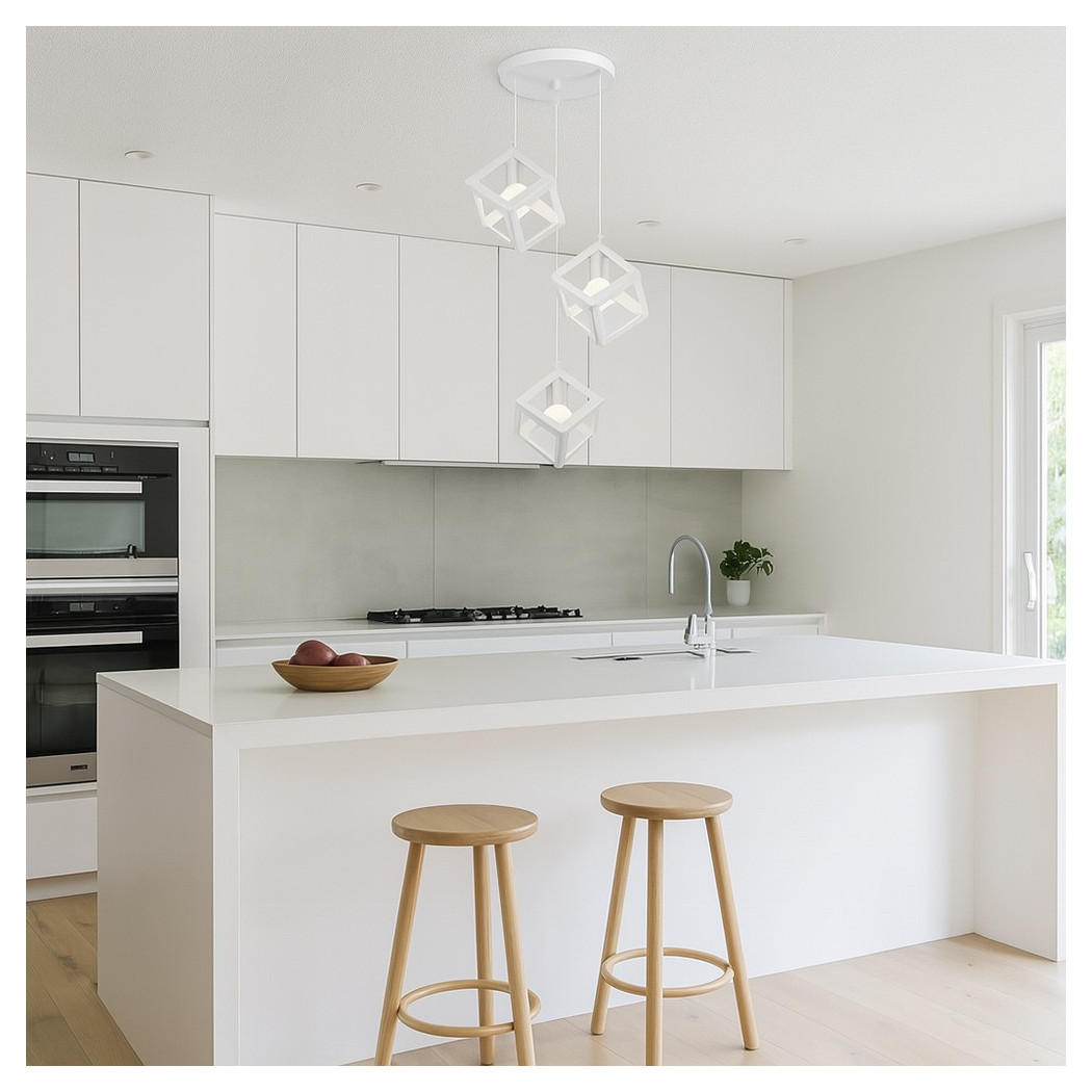 Lampadario Da Soffitto A Sospensione 3 Cubi E27 IP20 - immagine 4