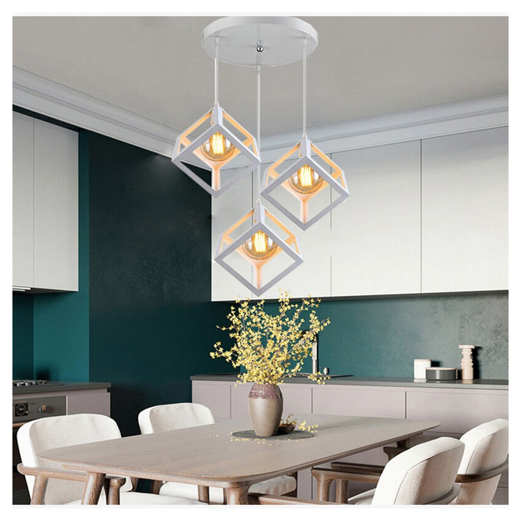 Lampadario Da Soffitto A Sospensione 3 Cubi E27 IP20 - immagine 3