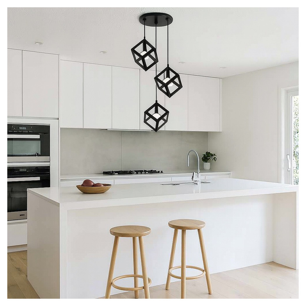 Lampadario Da Soffitto A Sospensione 3 Cubi E27 IP20 - immagine 6