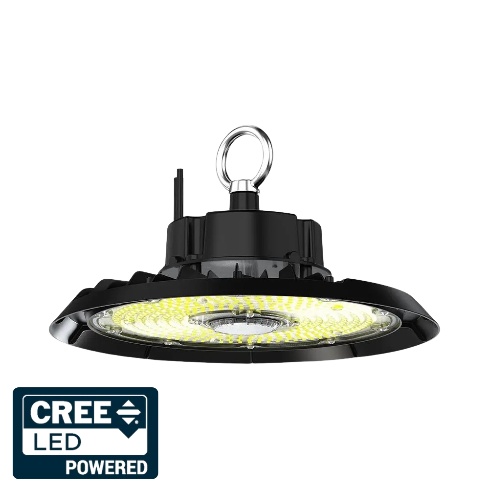 Campana Industriale LED Chip CREE 200W 135LM/W UFO Nera 6500K IP65